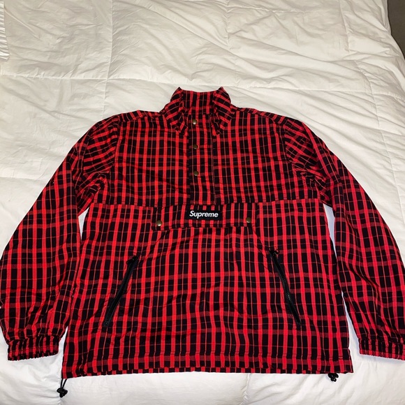 supreme plaid pullover